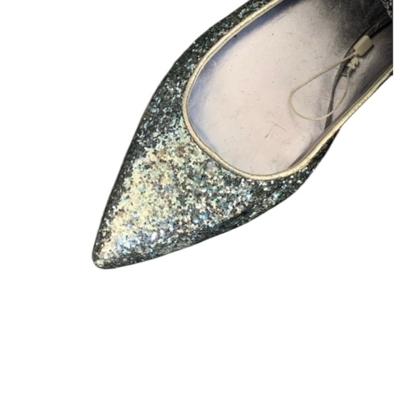 ZARA Blue Flat Glitter Pointy Toe Sparkly Shoes SZ 10 M US EU41 Ladies NEW NWT - Picture 3 of 9